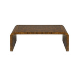 Worlds Away Dark Burlwood Waterfall Coffee Table