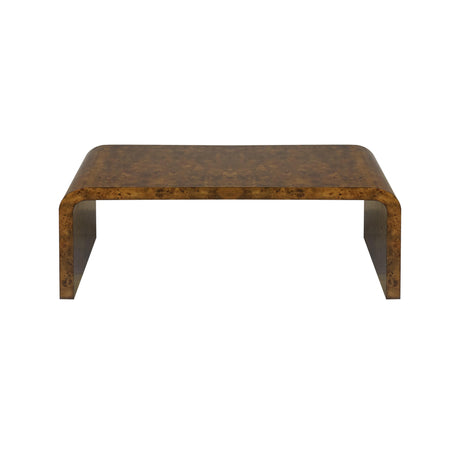 Worlds Away Dark Burlwood Waterfall Coffee Table
