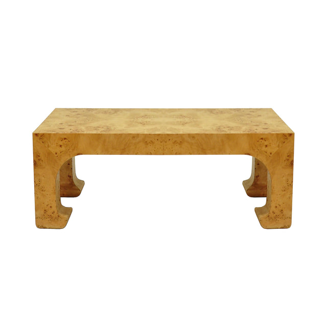 Worlds Away Pagoda Style Coffee Table In Burl Wood
