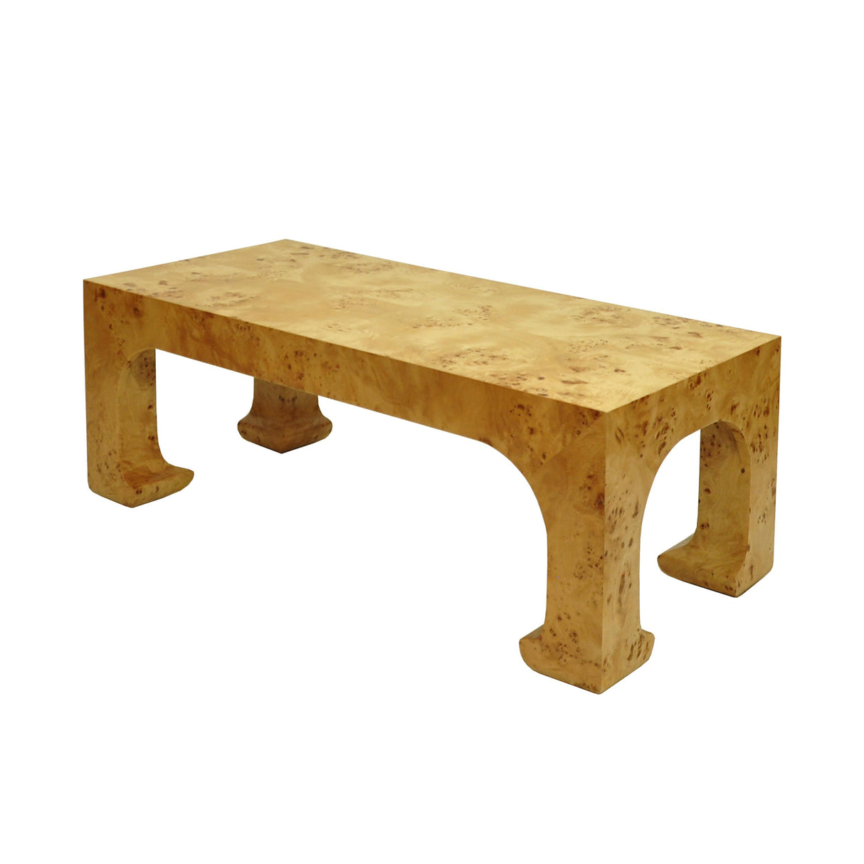 Worlds Away Pagoda Style Coffee Table In Burl Wood
