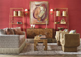Worlds Away Pagoda Style Coffee Table In Burl Wood