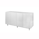 Worlds Away White Lacq 4 Dr Scalloped Front Cabinet