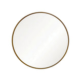 Worlds Away Round Sculptural Loop Base Side Table In Antique Brass With Inset Mirror Top