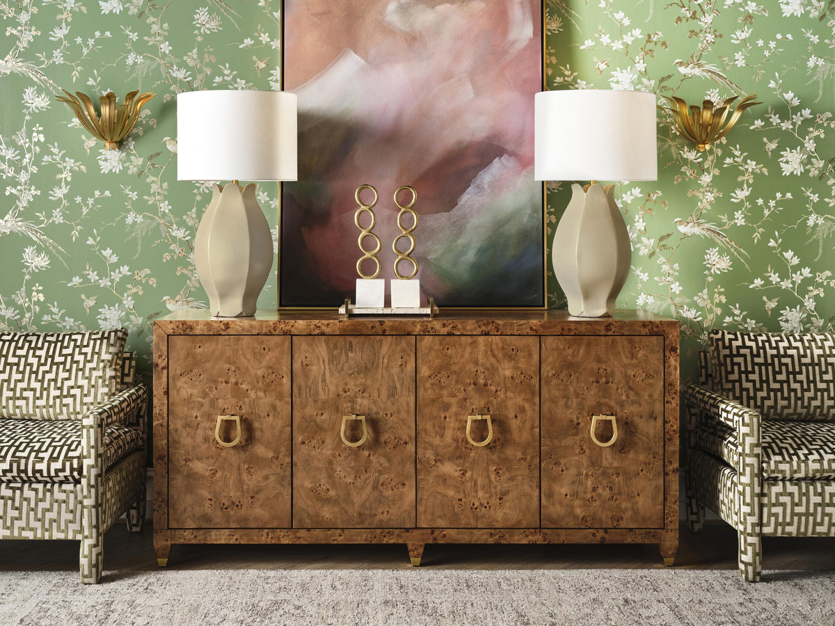 Worlds Away Stacked Circle Shaped Textured Brass Sculpture With White Marble Base