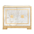 Worlds Away Antq. Mirror & Gl 2 Door Cabinet W Greek Key Detail