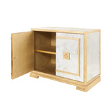 Worlds Away Antq. Mirror & Gl 2 Door Cabinet W Greek Key Detail