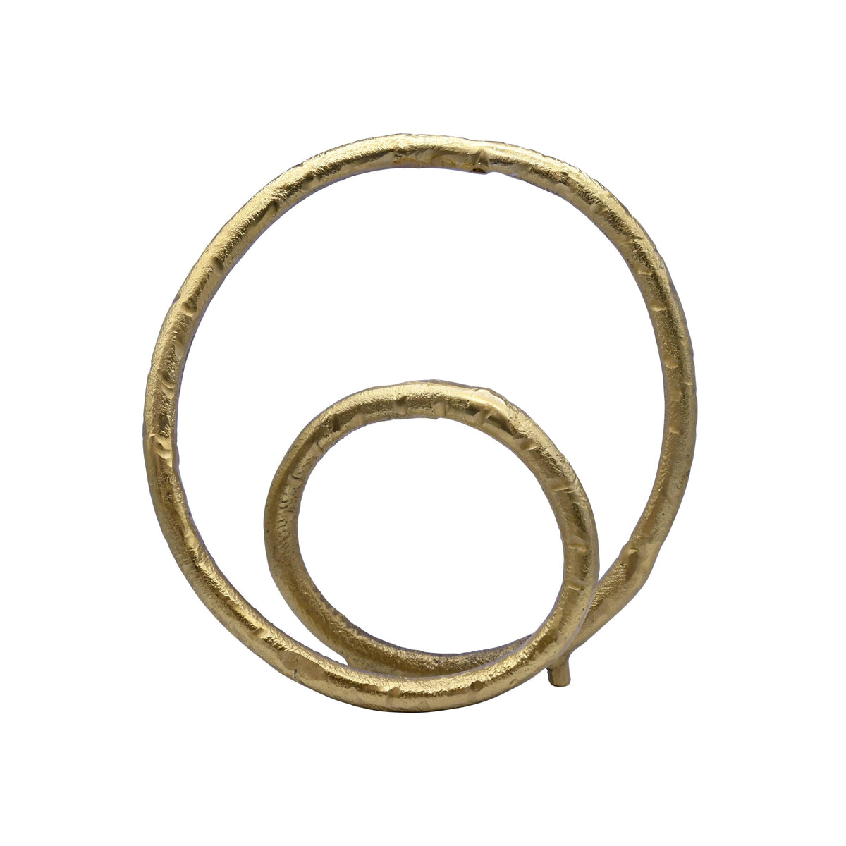 Worlds Away Rounded Metal Loop Scultpture In Textured Brass