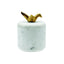 Worlds Away White Marble Container With Brass Origami Bird