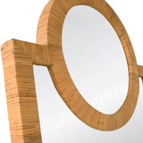 Worlds Away Rattan Wrapped Mirror With Circle Detail