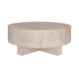 Worlds Away Thick Top Coffee Table With Cross Base In Cerused Oak