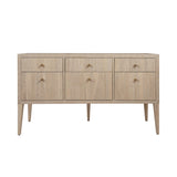 Worlds Away Fluted Six Drawer Buffet With Brass Knobs In Cerused Oak