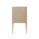 Worlds Away Fluted Six Drawer Buffet With Brass Knobs In Cerused Oak