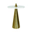 Worlds Away Round Side Table With Conical Coiled Brass Base And White Marble Top