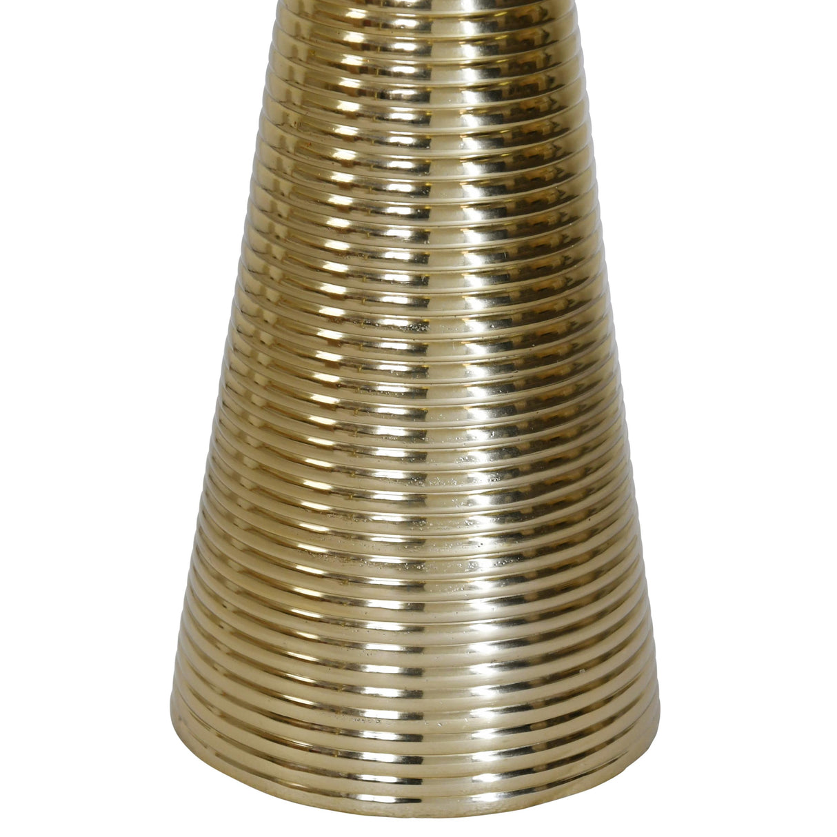Worlds Away Round Side Table With Conical Coiled Brass Base And White Marble Top