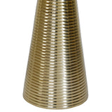 Worlds Away Round Side Table With Conical Coiled Brass Base And White Marble Top