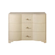 Worlds Away Three Drawer Chest In Natural Grasscloth