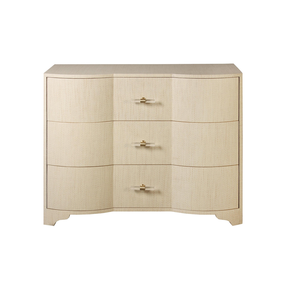 Worlds Away Three Drawer Chest In Natural Grasscloth