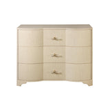 Worlds Away Three Drawer Chest In Natural Grasscloth