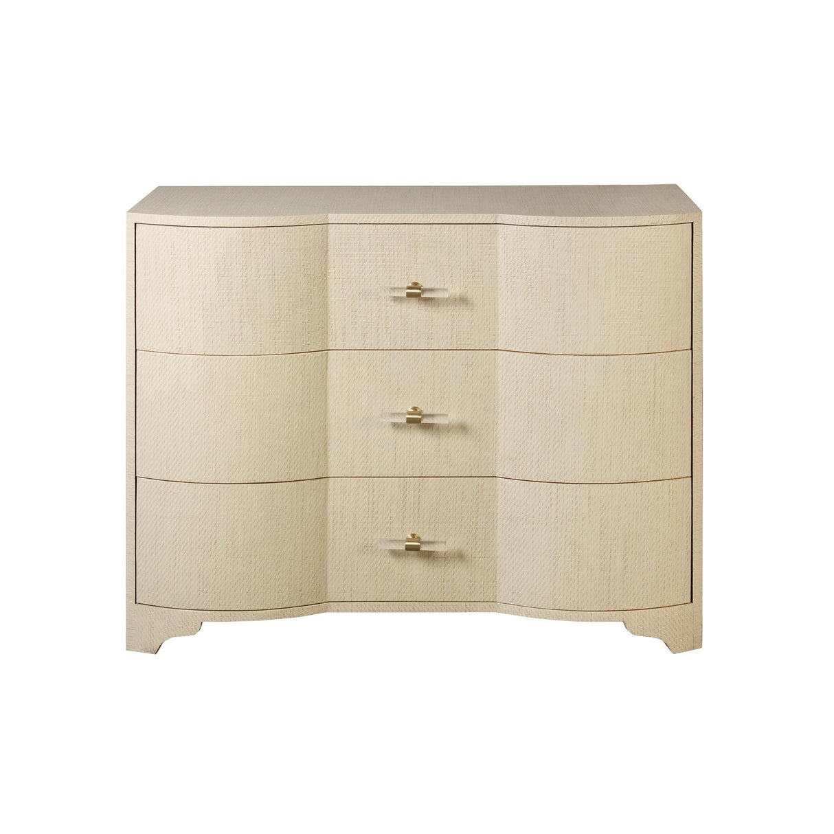 Worlds Away THREE DRAWER CHEST IN NATURAL GRASSCLOTH