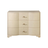 Worlds Away THREE DRAWER CHEST IN NATURAL GRASSCLOTH
