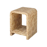 Worlds Away Waterfall Edge Two Tier Side Table In Burl Wood