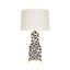 Worlds Away Handpainted Pagoda Table Lamp In Blk Leopard W/ Gold Trim