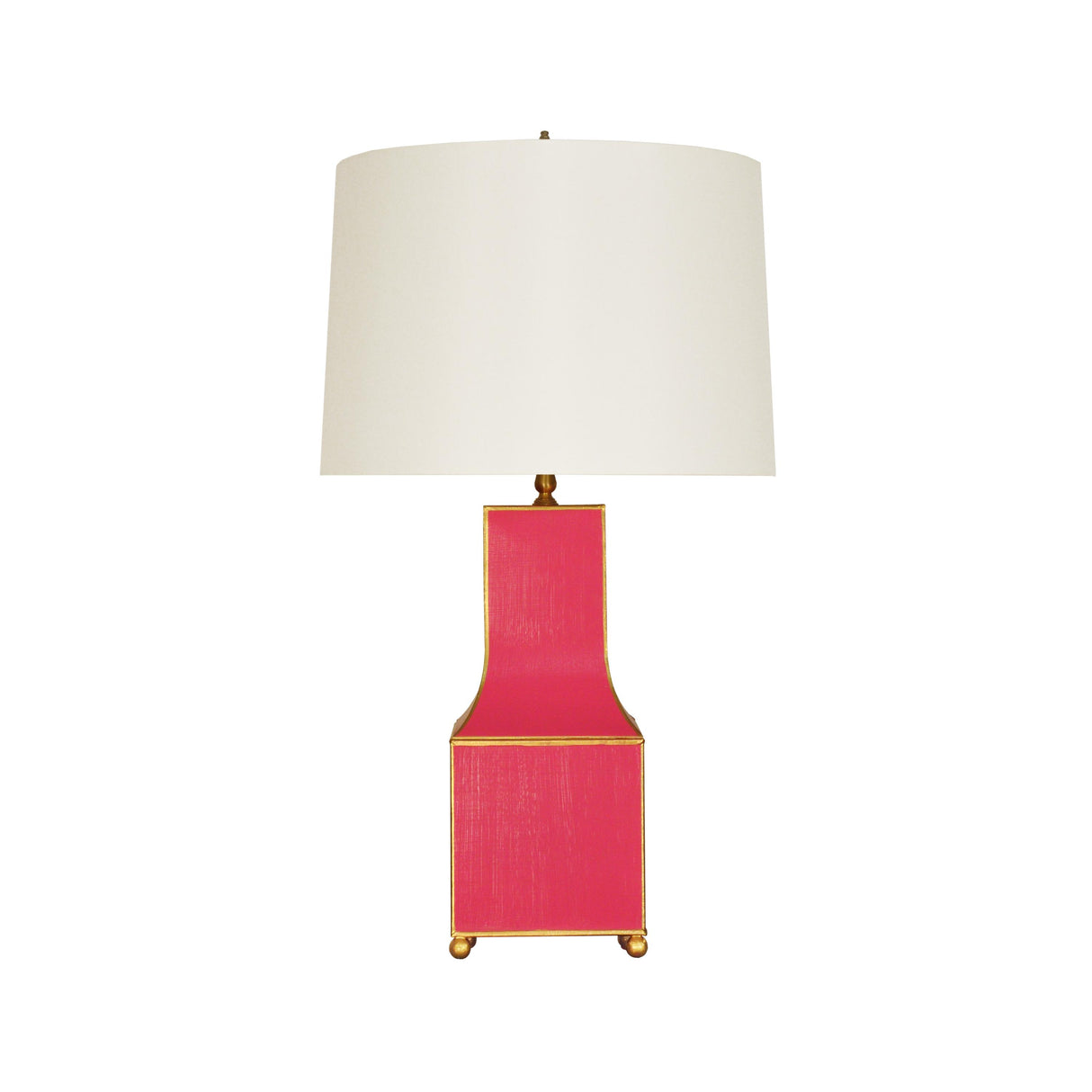 Worlds Away Handpainted Pagoda Table Lamp In Pink With Gold Trim