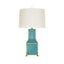 Worlds Away Handpainted Pagoda Table Lamp In Turquoise With Gold Trim