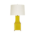 Worlds Away Handpainted Pagoda Table Lamp In Yellow With Gold Trim