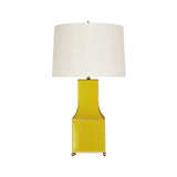 Worlds Away Handpainted Pagoda Table Lamp In Yellow With Gold Trim
