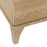 Worlds Away Bath Vanity With Horizontal Fluted Detail In Cerused Oak With White Marble Top, Porcelain Sink, And Polished Brass Knobs