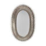 Worlds Away Oval Starburst Mirror In Silver Leaf