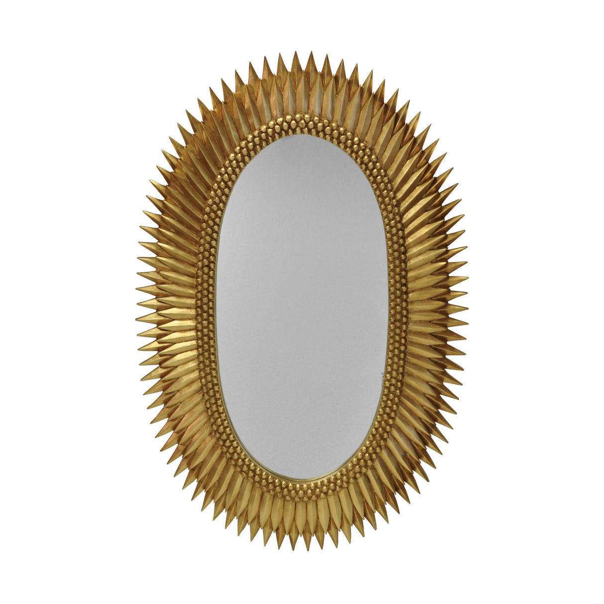 Worlds Away Oval Starburst Mirror In Gold Leaf