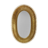 Worlds Away Oval Starburst Mirror In Gold Leaf