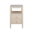Worlds Away Two Drawer Side Table In Natural Grasscloth