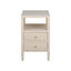 Worlds Away Two Drawer Side Table In Natural Grasscloth