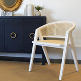 Worlds Away Four Door Buffet With Antique Brass Circle Hardware In Textured Navy Linen