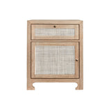 Worlds Away One Door Cabinet With Cane Door Front In Cerused Oak