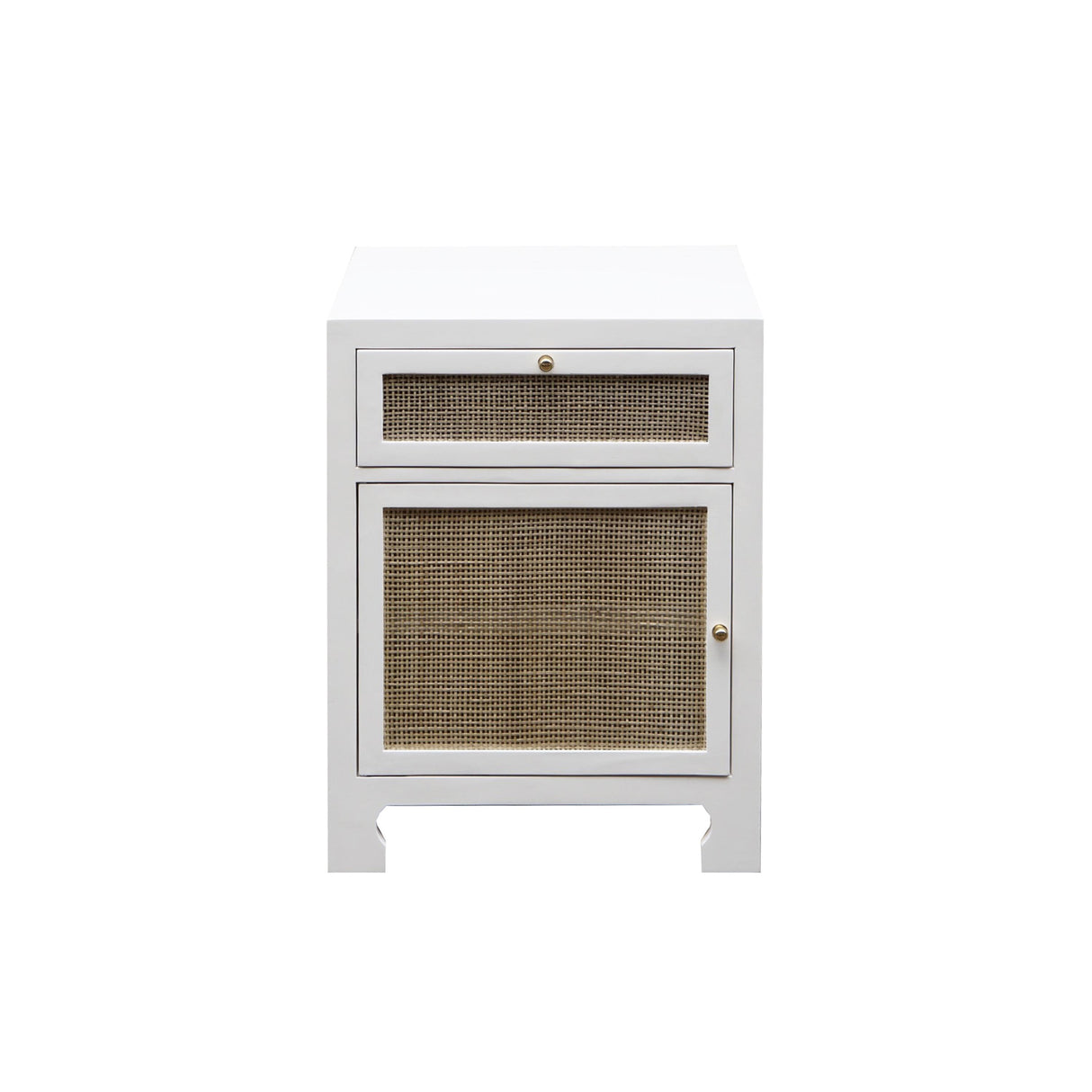 Worlds Away Cabinet W Cane Door Front In White Lacquer