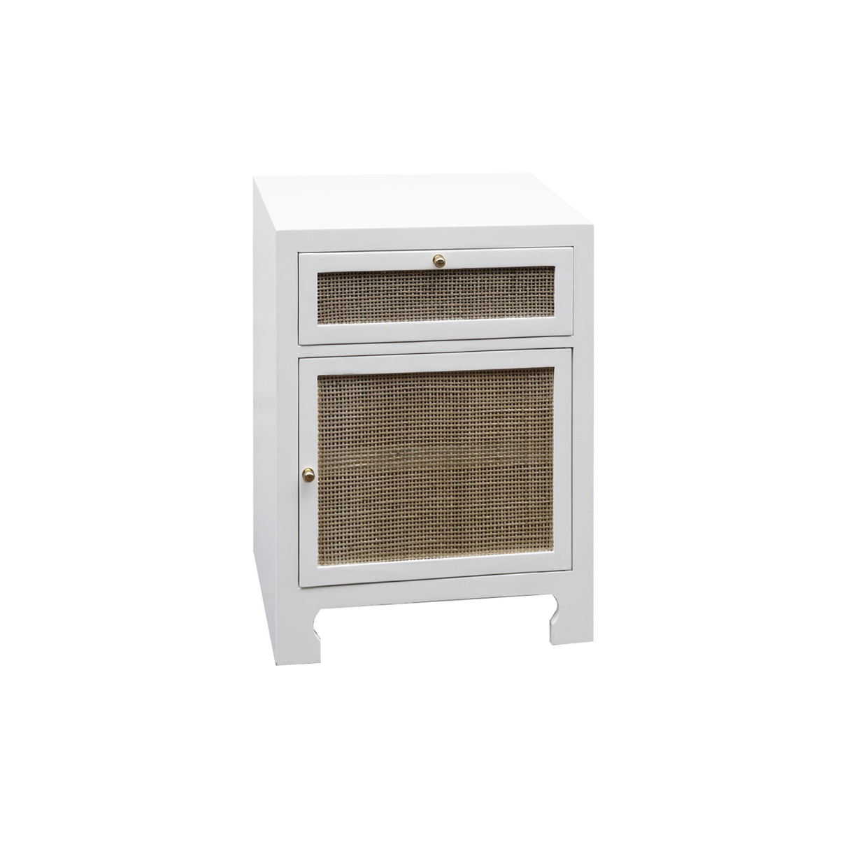 Worlds Away Cabinet W Cane Door Front In White Lacquer