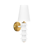 Worlds Away Handpainted Tole Pagoda Sconce In White