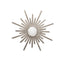Worlds Away 48" Diameter Handcarved Sunburst Mirror In Silver Leaf