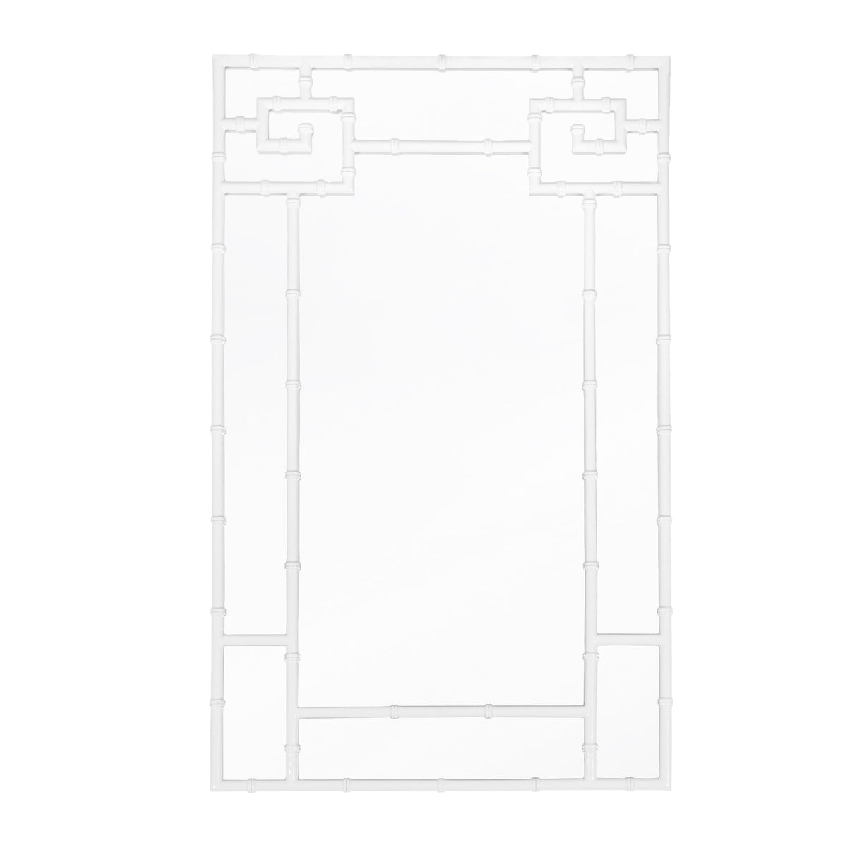 Worlds Away Bamboo Detail Mirror In White Lacquer