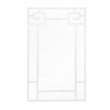 Worlds Away Bamboo Detail Mirror In White Lacquer