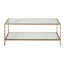Worlds Away Gold Leaf Rectangular Coffee Table W Beveled Glass