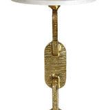 Worlds Away Round Cigar Table With Interlocking Hammered Brass Base And White Marble Top