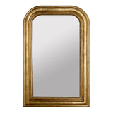 Worlds Away Hand Carved Gold Leaf Curved Top Rect Mirror