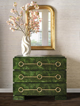 Worlds Away Hand Carved Gold Leaf Curved Top Rect Mirror