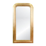 Worlds Away Gold Leaf Wood Floor Mirror With Curved Edges