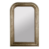 Worlds Away Hand Carved Silver Leaf Curved Top Rect Mirror